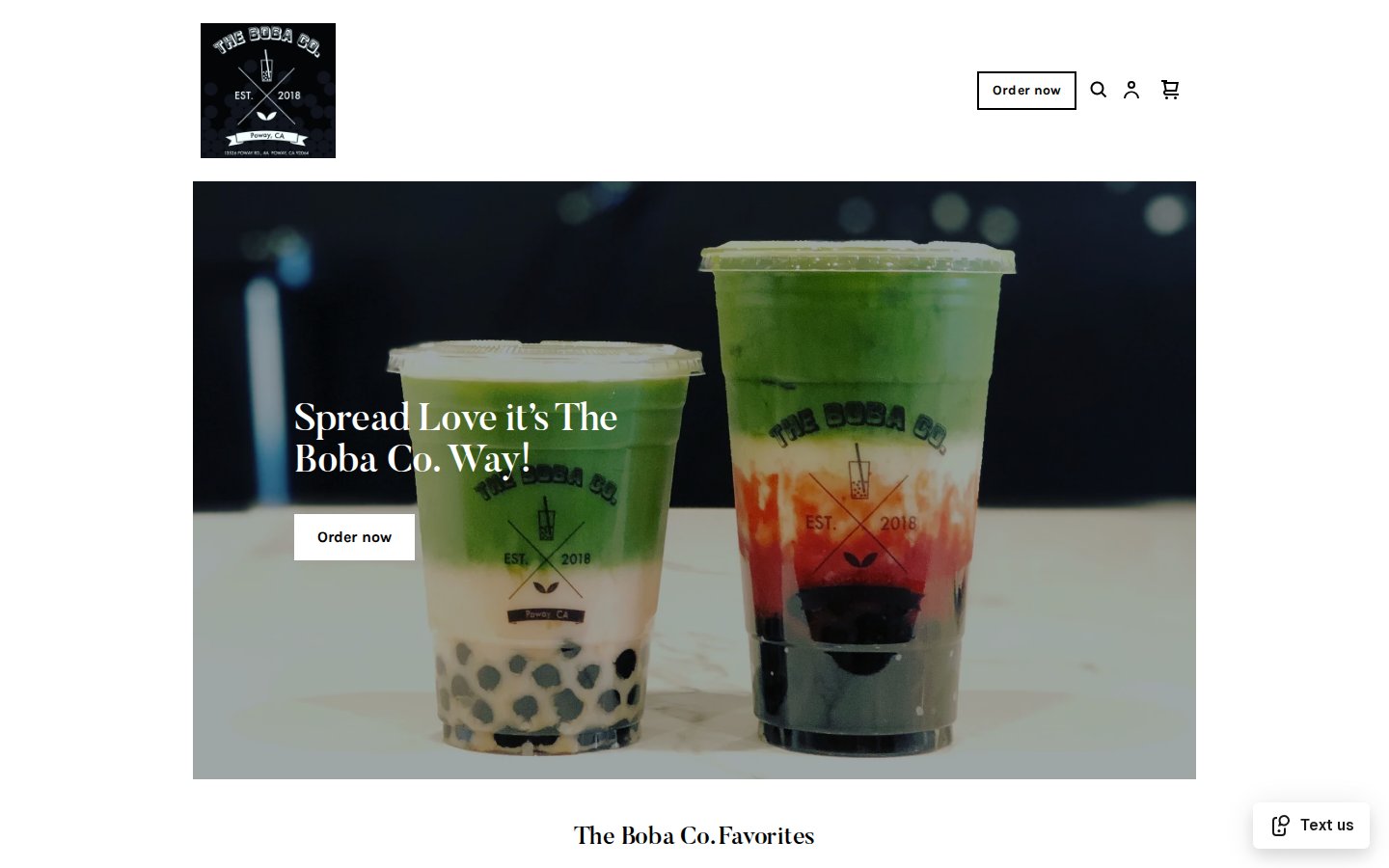 The Boba Co. &mdash; before redesign